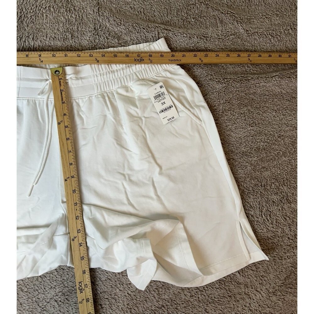 ID Ideology Plus Size Comfort Flow High Rise Shorts Womens 3X Bright White New - Picture 4 of 12